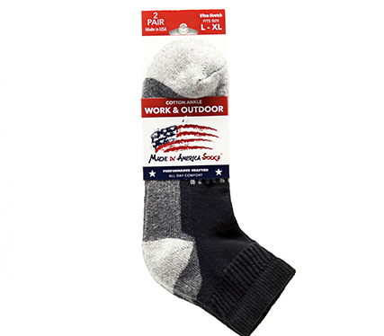 Black Cotton Ankle - Sock Size L/XL - Shoe Size - 6 to 16